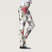 Retro rode rozen naadloze patroonwrijvingsstip leggings (Rechts)