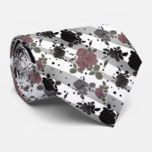 Retro  rode rozen naadloze patroonwrijvingsstip stropdas (Opgerold)