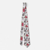 Retro  rode rozen naadloze patroonwrijvingsstip stropdas (Achterkant)