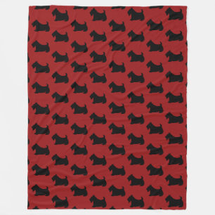 Retro rode Schotse Terrier fleece deken