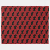 Retro rode Schotse Terrier fleece deken (Voorkant (Horizontaal))