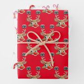 Retro Rode Sinterklaas Kerst Verpakking Papier Inpakpapier Vel (In situ)