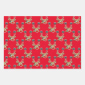 Retro Rode Sinterklaas Kerst Verpakking Papier Inpakpapier Vel (Voorkant)