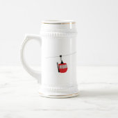 Retro rode ski gondel lift gepersonaliseerd bierpul (Links)