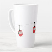 Retro rode ski gondel lift gepersonaliseerd latte mok (Linkerhoek)
