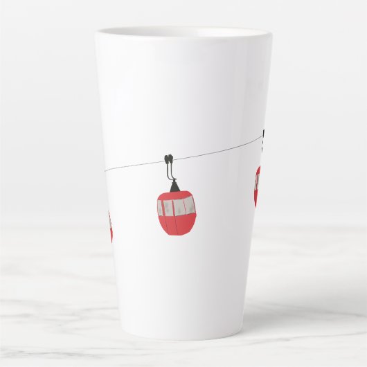 Retro rode ski gondel lift gepersonaliseerd latte mok (Voorkant)
