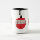 Retro rode ski gondel lift gepersonaliseerd mok (Midden)