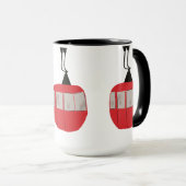 Retro rode ski gondel lift gepersonaliseerd mok (Voorkant rechts)