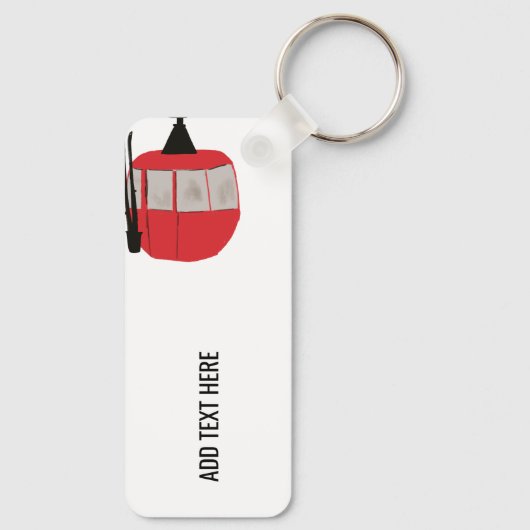 Retro rode ski gondel lift gepersonaliseerd sleutelhanger (Achterkant)