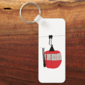 Retro rode ski gondel lift gepersonaliseerd sleutelhanger (Voorkant)