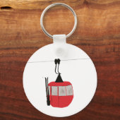 Retro rode ski gondel lift gepersonaliseerd sleutelhanger (Voorkant)