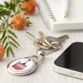 Retro rode ski gondel lift gepersonaliseerd sleutelhanger (Zijkant)