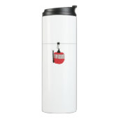 Retro rode ski gondel lift gepersonaliseerd thermosbeker (Gedraaid links)