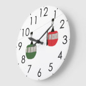 Retro rode ski gondel liftskiërs grote klok (Hoek)