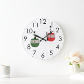 Retro rode ski gondel liftskiërs grote klok (Huis)