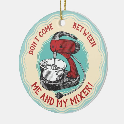  retro-rode standaard mixer bakbankkoek keramisch ornament (Links)