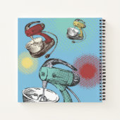 Retro rode standaard mixer gepersonaliseerd recept notitieboek (Achterkant)