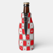 Retro Rode Starbursts Bottelaar Koeler (Fles Achterkant)