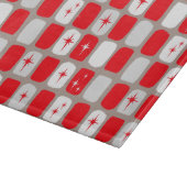 Retro rode Starbursts glazen snijplank (Hoek)