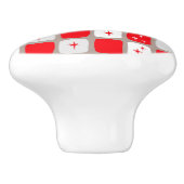 Retro rode Starbursts Keramische knop (Zijkant)