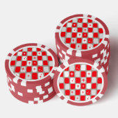 Retro Rode Starbursts Poker Chips (Opstapeling)