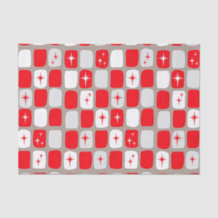 Retro rode Starbursts Tissue Paper Tissuepapier