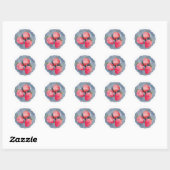 Retro rode Strawberry Berry Eerste Verjaardag  Ronde Sticker (Vel)