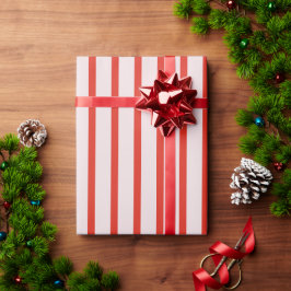 Retro Rode Strepen Cadeaupapier