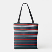 Retro rode strepen Canvas tas (Achterkant)