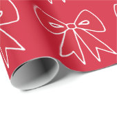 Retro rode strik kerst inpakpapier (Rol Hoek)