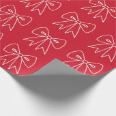 Retro rode strik kerstcadeaupapier cadeaupapier (Hoek)