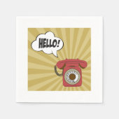 Retro rode telefoon papieren servetten (Voorkant)