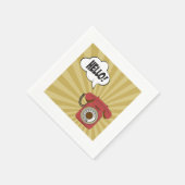 Retro rode telefoon papieren servetten (Hoek)