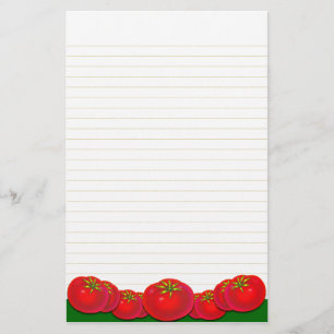 Retro rode tomaten gevoerd briefpapier