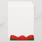 Retro rode tomaten gevoerd briefpapier (Voorkant / Achterkant)