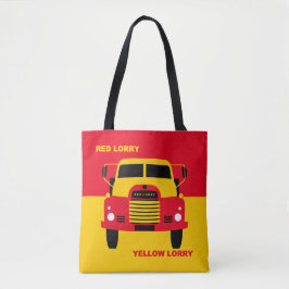 Retro rode truck gele truck tote bag