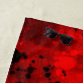 Retro Rode Verf Splatter Strandlaken (In situ)