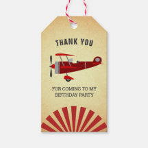 Retro rode vintage vliegtuig feest cadeautje