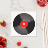 Retro rode vinylplaat feestservetten servetten (Insitu)
