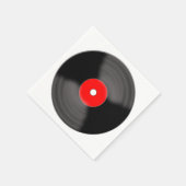 Retro rode vinylplaat feestservetten servetten (Hoek)