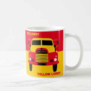 Retro Rode Vrachtwagen Gele vrachtwagen Kitsch Koffiemok