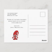 Retro Rode Vrachtwagen Gnomen Kerstmis Vakantie Gr Briefkaart (Achterkant)