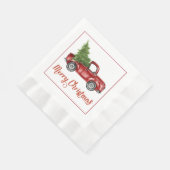 Retro Rode Vrachtwagen Kerst Papier servetten (Hoek)