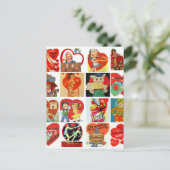 retro rode wit van vintage Valentijnsdagkaarten Feestdagenkaart (Staand voorkant)