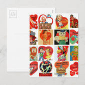 retro rode wit van vintage Valentijnsdagkaarten Feestdagenkaart (Voorkant / Achterkant)