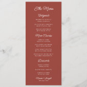 Retro Rode & Witte Bruiloft Menu (Voorkant)