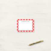 Retro Rode Witte Geruite Vinkjes Aangepaste Post-i Post-it® Notes (Op bureau)