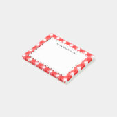 Retro Rode Witte Geruite Vinkjes Aangepaste Post-i Post-it® Notes (Schuin)