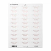 Retro Rode & Witte Huwelijks Retouradres Label (Full Sheet)