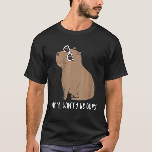 Retro Rodent Capybara kan je niet bevreesd zijn T-shirt (Voorkant)